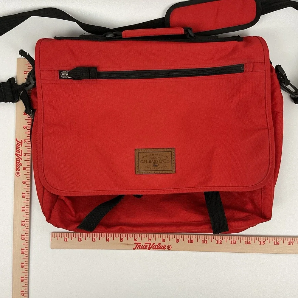 GH Bass Co Orange Messenger Bag Laptop Shoulder‎ Crossbody Work Travel Bag